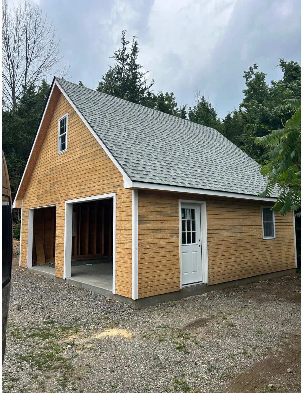 Finished detached garage