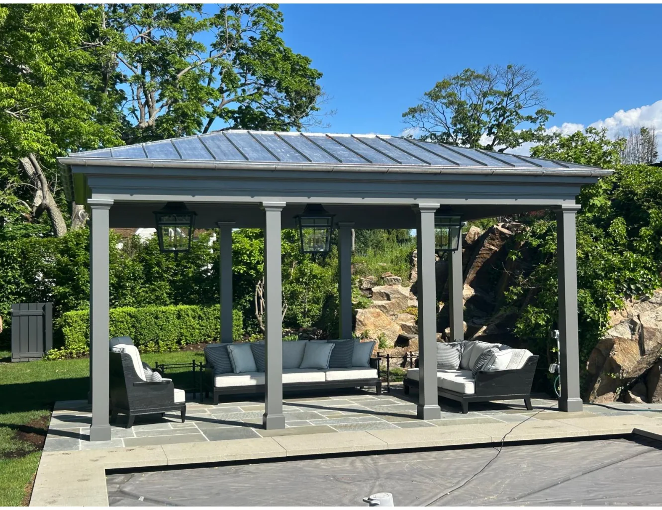 Finished poolside gazebo